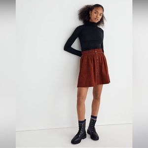 Madewell Baby Corduroy Paperbag Button-Front Mini Skirt NWT